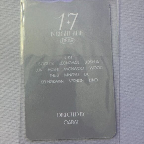 SEVENTEEN S.Coups Photocard “17 Is Right Here: DEAR” Album Official K-Pop Merch - Picture 2 of 2